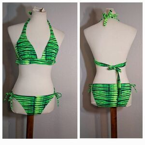 Victoria's Secret Green and Black Bikini